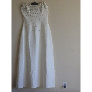Miss Rosier Melisande White Embellished Midi Dress XL Party NWT